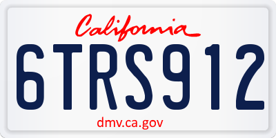 CA license plate 6TRS912