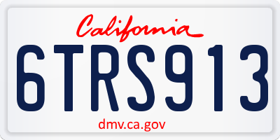 CA license plate 6TRS913
