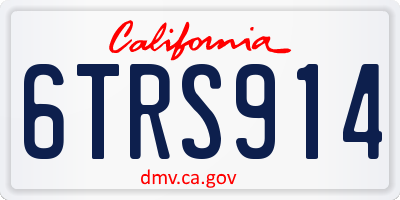 CA license plate 6TRS914