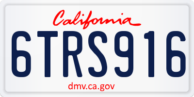 CA license plate 6TRS916