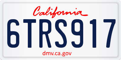 CA license plate 6TRS917
