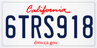 CA license plate 6TRS918