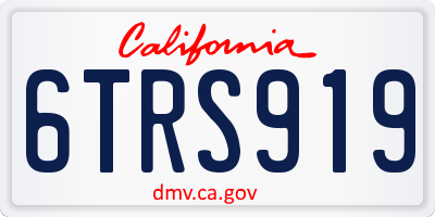 CA license plate 6TRS919