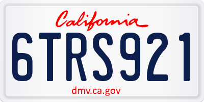 CA license plate 6TRS921