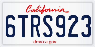 CA license plate 6TRS923