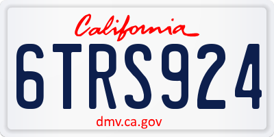 CA license plate 6TRS924