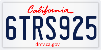 CA license plate 6TRS925