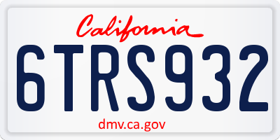 CA license plate 6TRS932