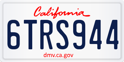 CA license plate 6TRS944