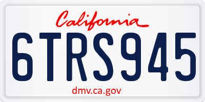 CA license plate 6TRS945