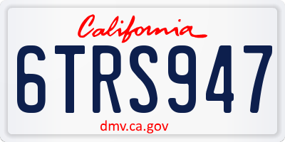 CA license plate 6TRS947
