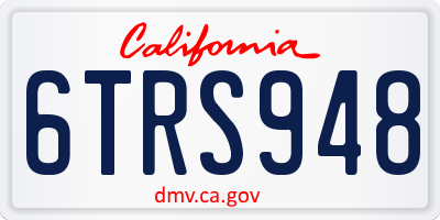 CA license plate 6TRS948