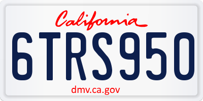 CA license plate 6TRS950