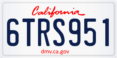 CA license plate 6TRS951