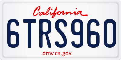 CA license plate 6TRS960