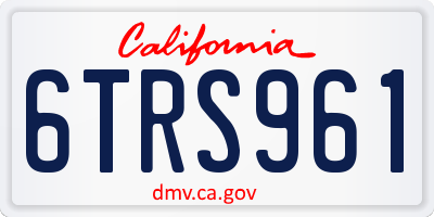CA license plate 6TRS961
