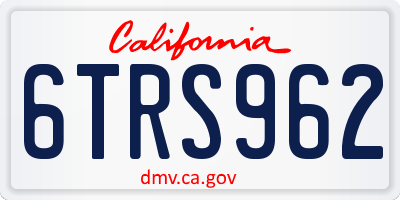 CA license plate 6TRS962