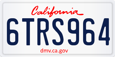 CA license plate 6TRS964