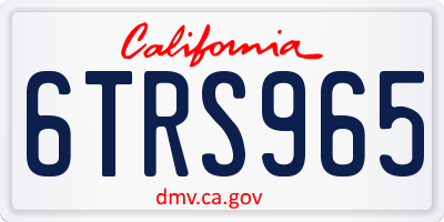 CA license plate 6TRS965