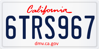 CA license plate 6TRS967