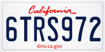 CA license plate 6TRS972