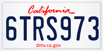 CA license plate 6TRS973