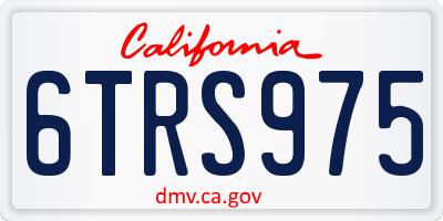 CA license plate 6TRS975