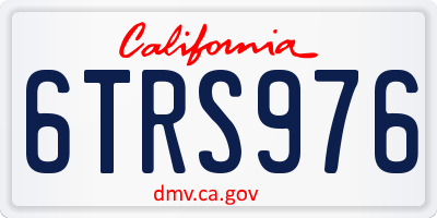 CA license plate 6TRS976