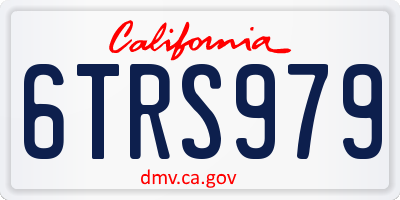 CA license plate 6TRS979