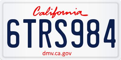 CA license plate 6TRS984