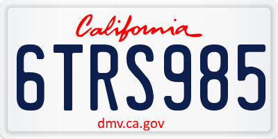 CA license plate 6TRS985
