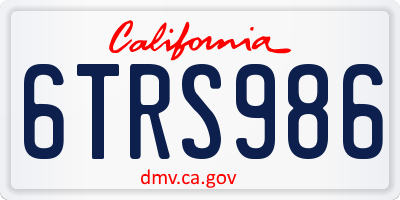 CA license plate 6TRS986
