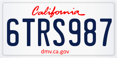 CA license plate 6TRS987
