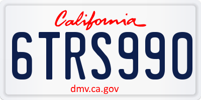CA license plate 6TRS990