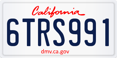 CA license plate 6TRS991