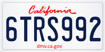 CA license plate 6TRS992
