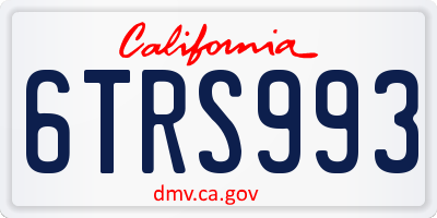 CA license plate 6TRS993
