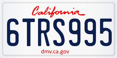 CA license plate 6TRS995