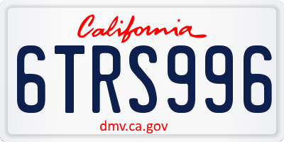CA license plate 6TRS996