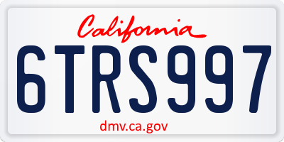 CA license plate 6TRS997