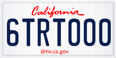CA license plate 6TRT000
