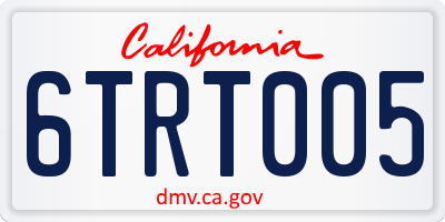CA license plate 6TRT005
