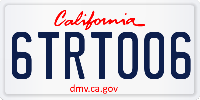 CA license plate 6TRT006