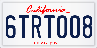 CA license plate 6TRT008