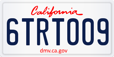 CA license plate 6TRT009