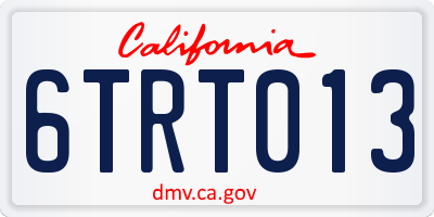 CA license plate 6TRT013