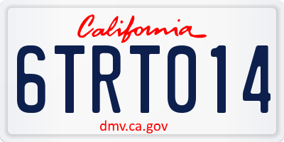 CA license plate 6TRT014