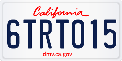 CA license plate 6TRT015
