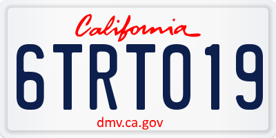 CA license plate 6TRT019