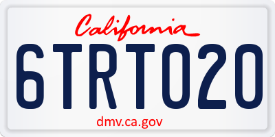 CA license plate 6TRT020
